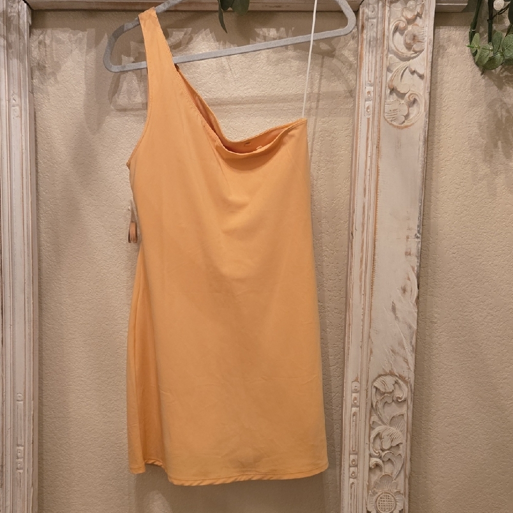 Abercrombie & Fitch One-Shoulder Dress in Mustard Yellow